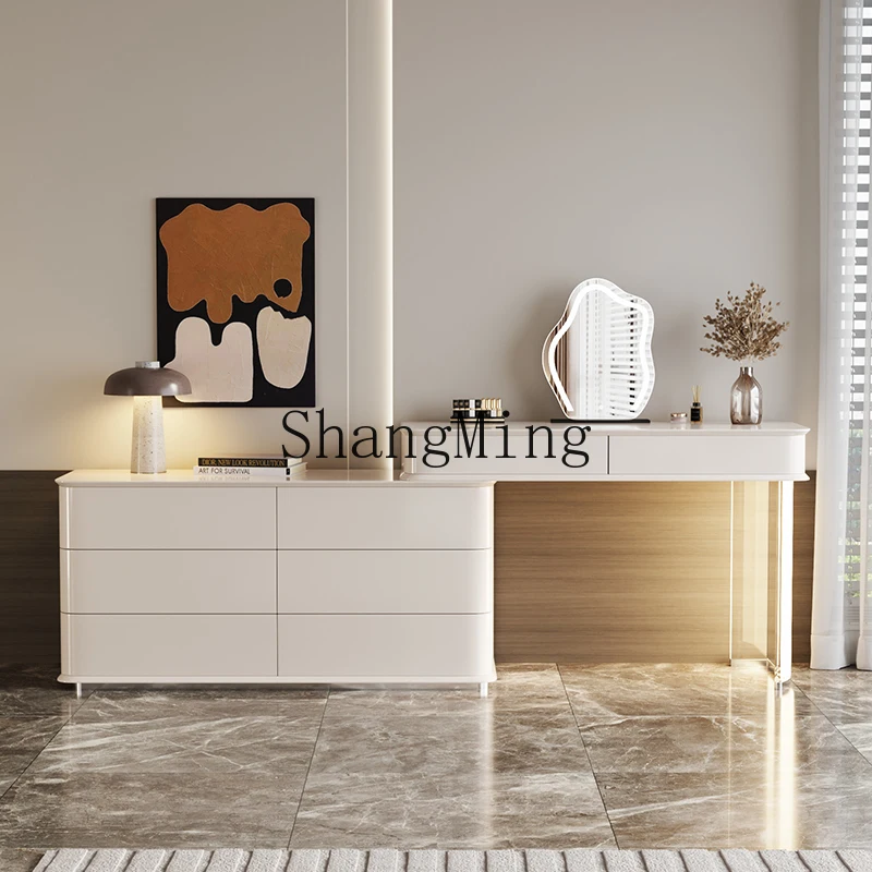 

DHY light luxury dresser chest bedroom solid wood simple modern cream style makeup table