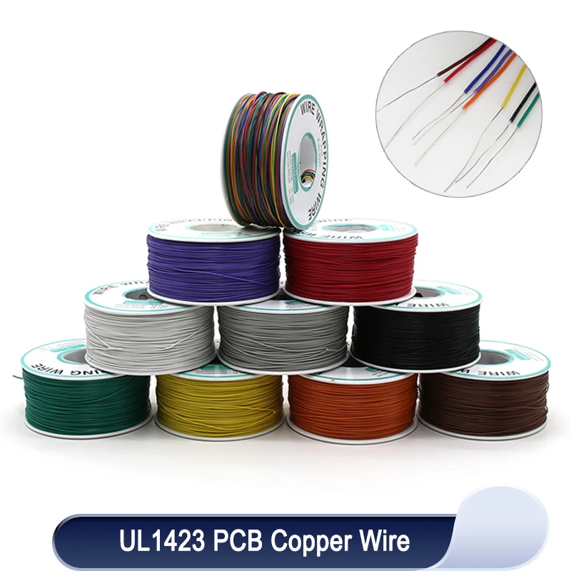 

250m/roll 30AWG UL1423 Colored Insulation Cable Copper Core Test Wrapping Wire Tinned Copper PCB Solid Wire Line