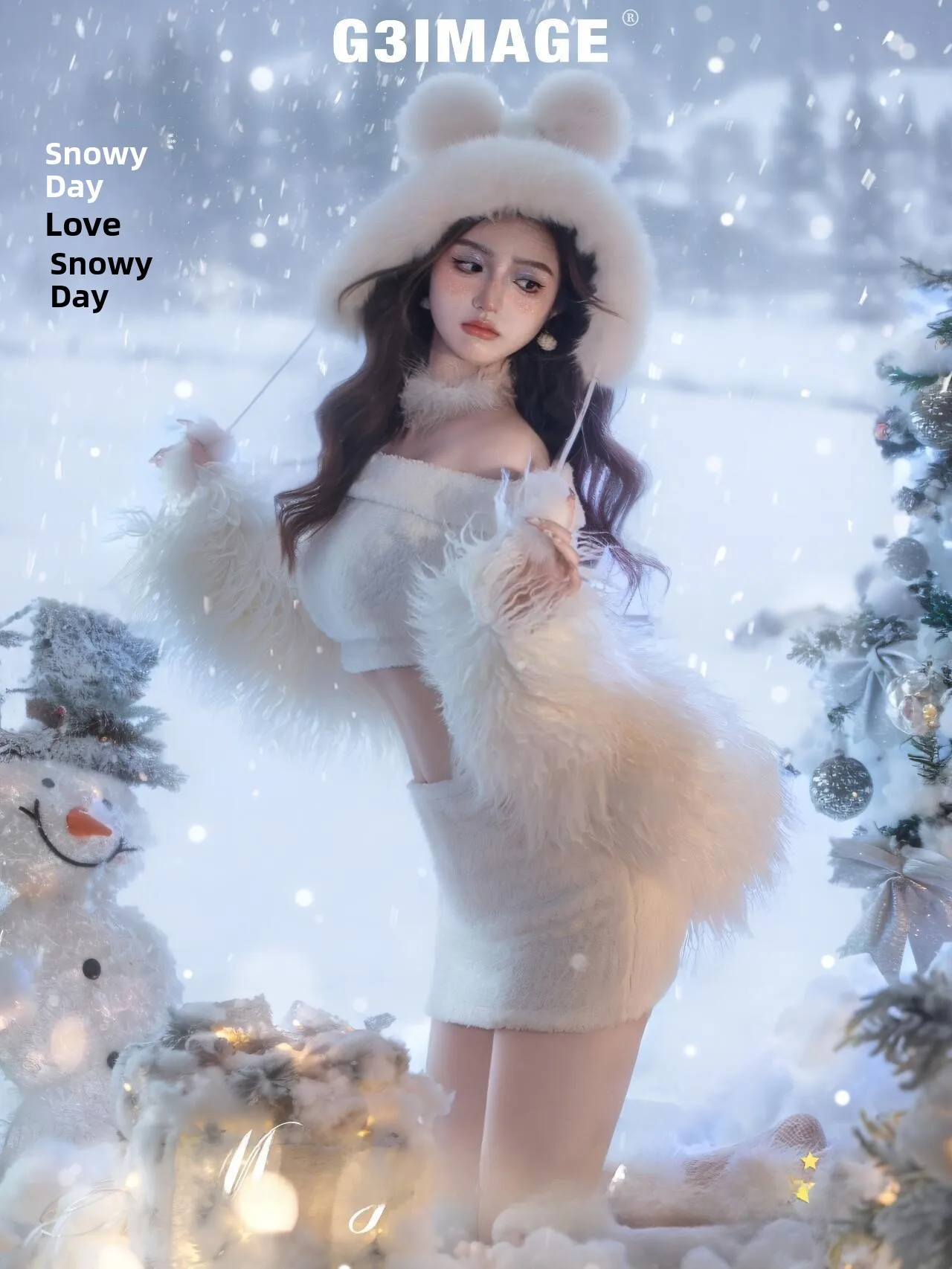 

Cisas Theme Winter Snowscape Pure Desire Sle Girls Faion Fur Photoaphy Clothing Private Studio Art Photo oot Outfit