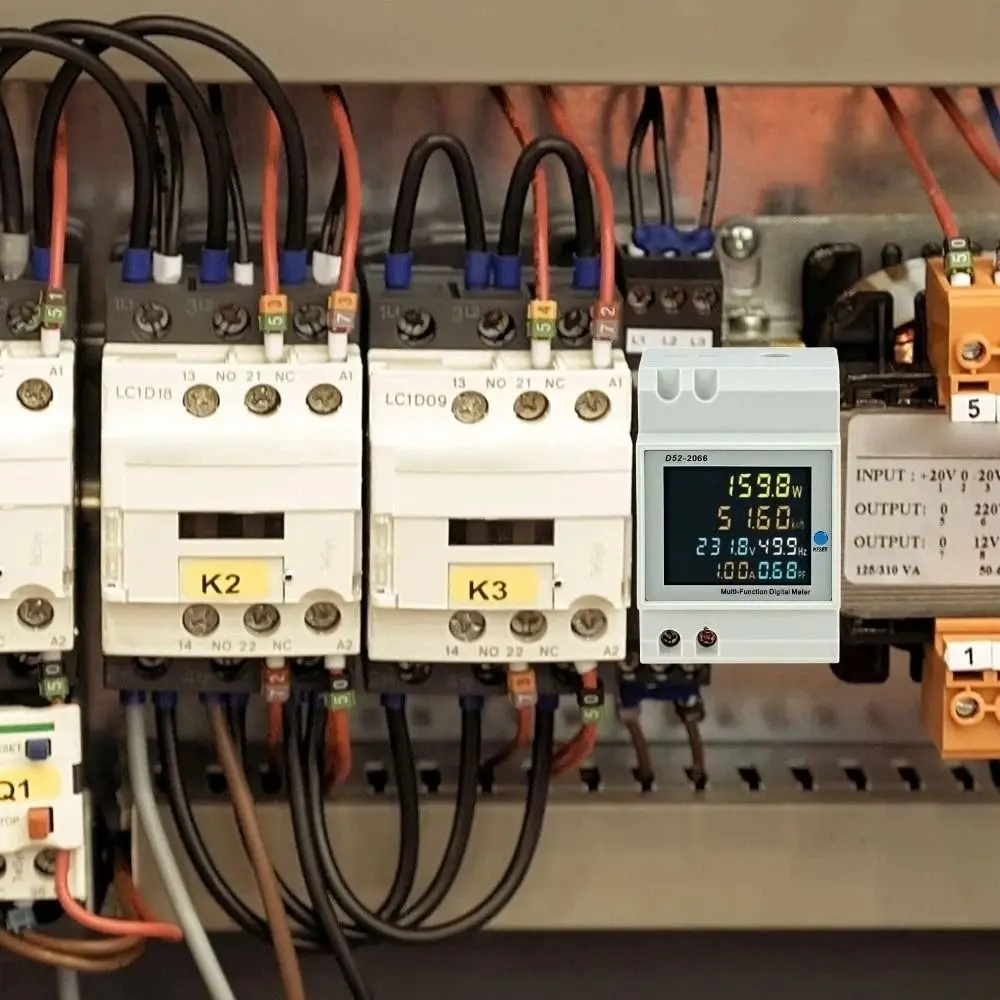 6IN1 Function Din Rail AC Monitor LED Display Active KWH Electric Energy Meter Power Factor 100A Current Digital Display Meter