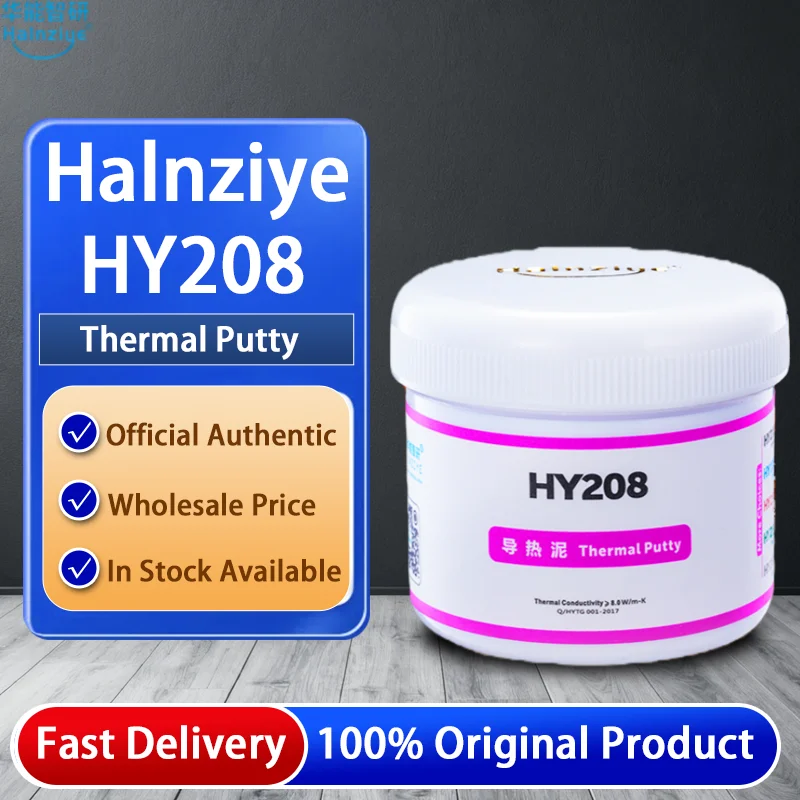 

Оригинальная термопаклевка Halnziye HY208, 8,0 Вт/м-К, высокоэффективная теплоотводящая паста для процессора, графического процессора, светодиода 100 г
