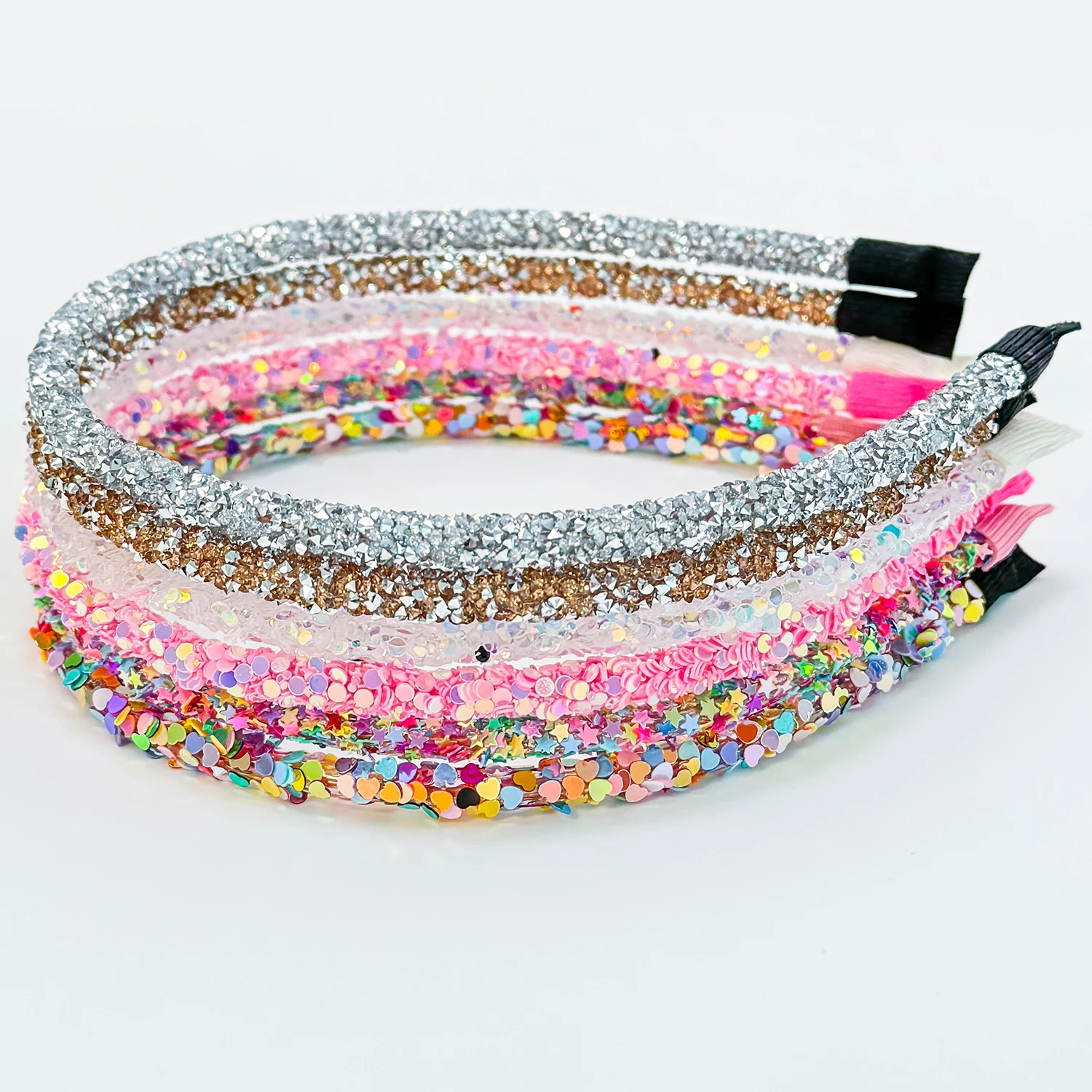 6/12 шт. красочные блестящие повязки на голову для девочек, модные милые вечерние обручи для волос для детей, женщин, вечерние аксессуары для волос