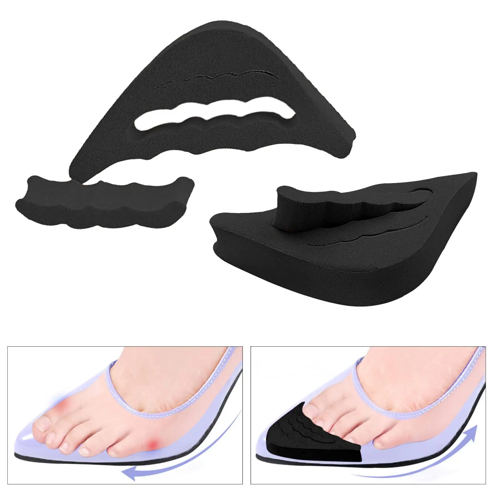 Toe Filler Inserts Pad Toe Plug Adjustable Practical Soft Toes Forefoot Pads Reusable Shoe Fille for Shopping Casual Shoes