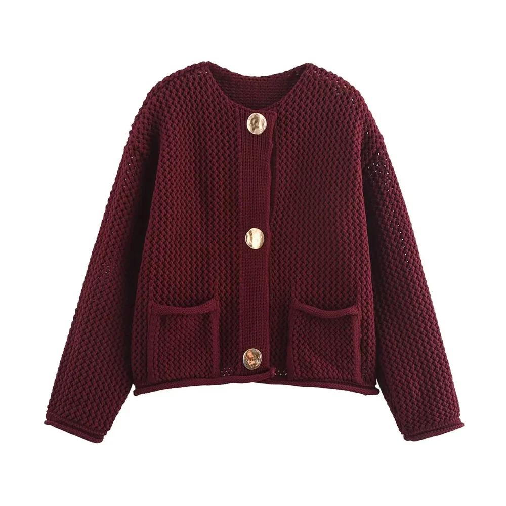 

PB&ZA Autumn New Women's Clothing French Design Fashionable, Versatile, Casual Style Solid Color Coarse Needle Coat