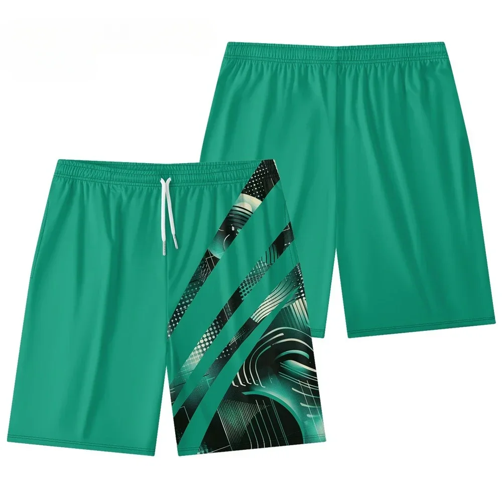 Pink Geometric Fashion Urban Sports Trendy Shorts Summer Beachwear Men Streetwear Couple Casual Oversized Versatile Bottoms