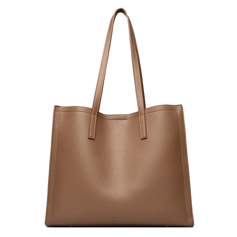 

Solid Color Shoulder Bag for Women 2025 High-quality Soft Leather Casual Tote Bag Ladies Vintage Crossbody Messenger Handbag Sac