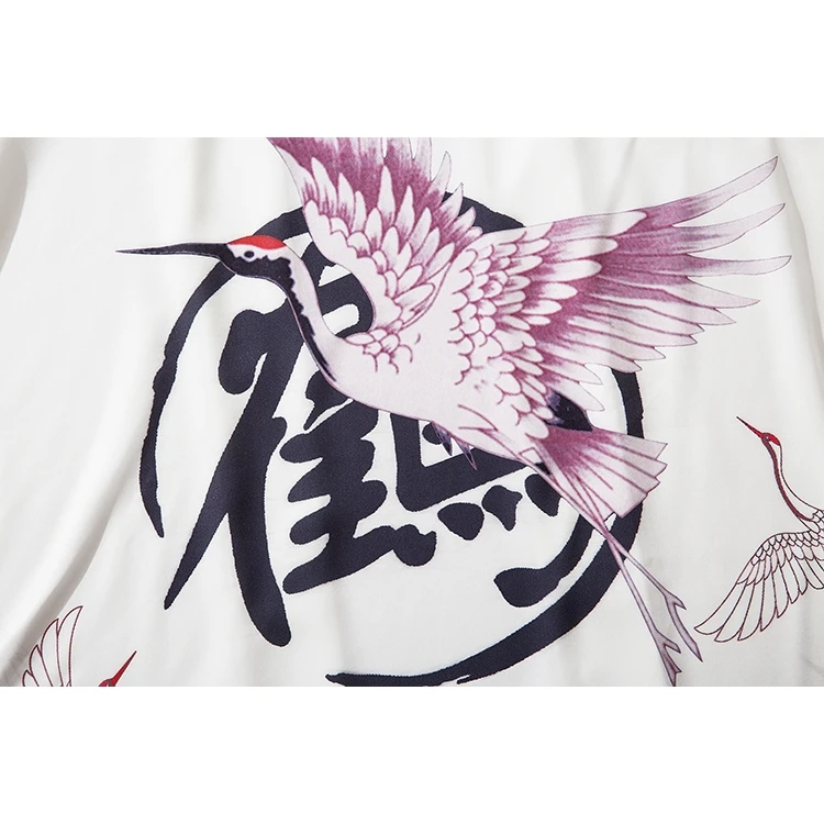 بلوزة كيمونو بيضاء وسوداء للنساء والرجال فضفاضة مقاس كبير ملابس يابانية Harajuku Trend Beach