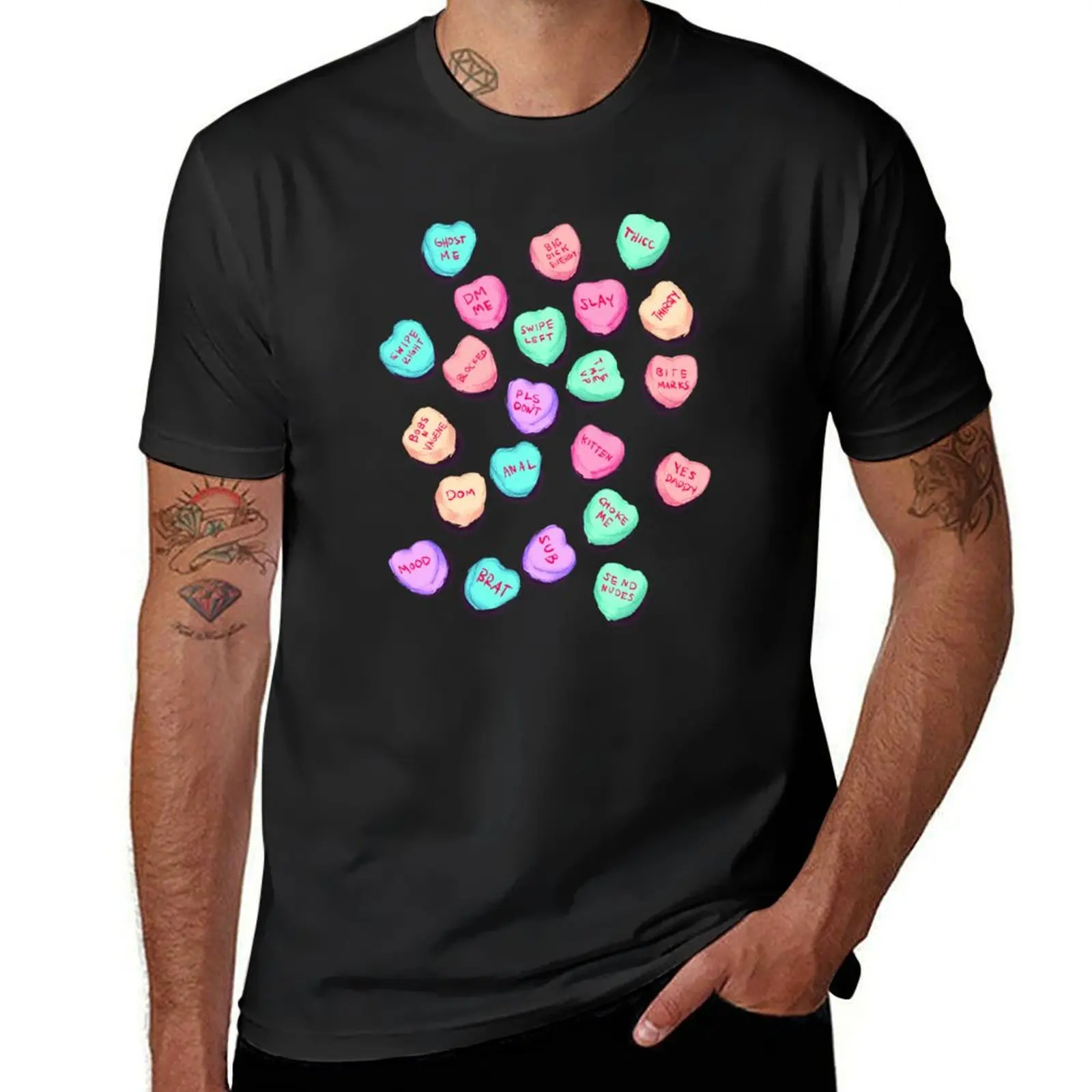 

New Convo Hearts T-Shirt plus sizes Luxury man plus size clothes compression shirt men
