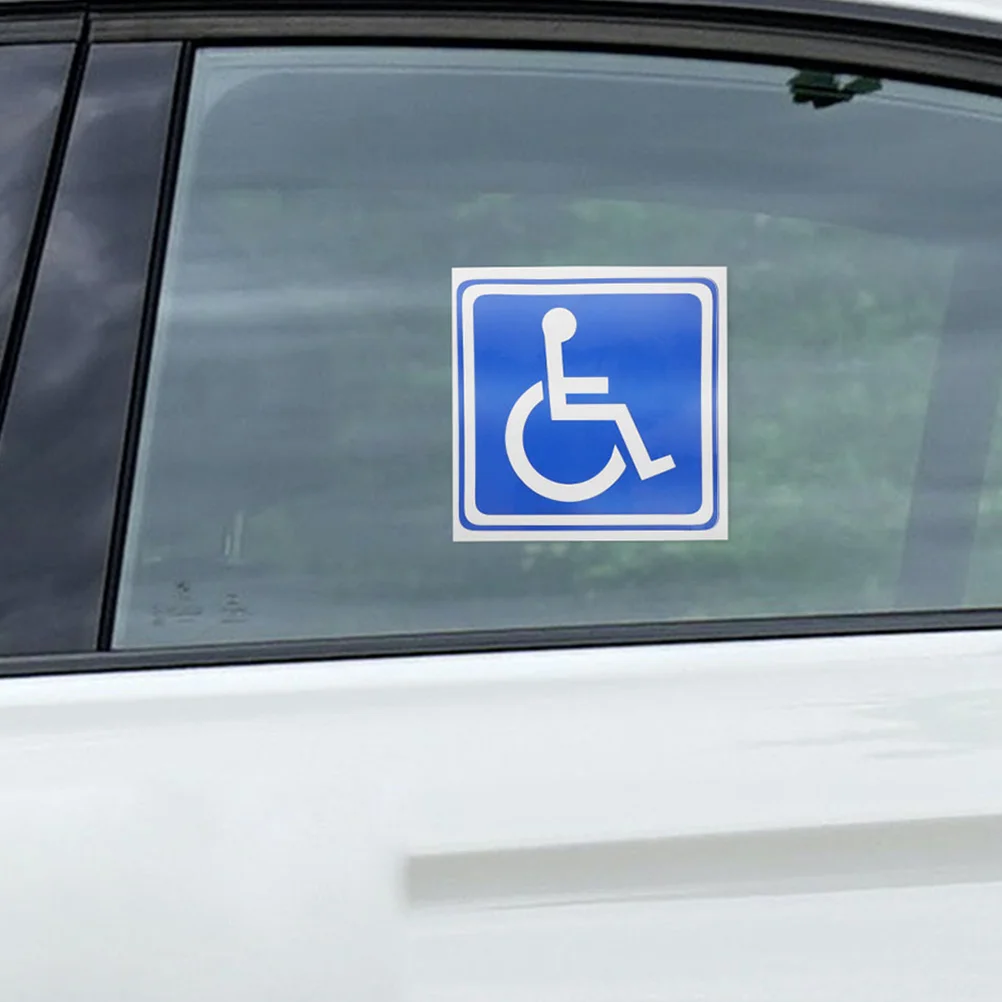 Pegatinas de bandera de coche de señalización para discapacitados, 6 hojas, decoración de estacionamiento de silla de ruedas