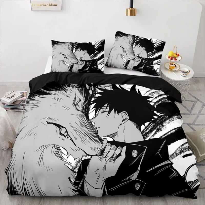 

New Jujutsu Kaisen Bedding Set Single Twin Full Queen King Size Anime Bed Set Aldult Kawaii Bedroom Duvetcover Sets