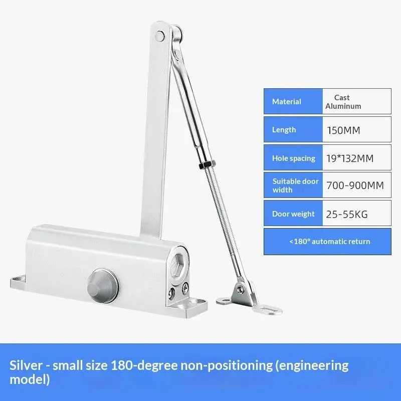 【HG】25-55KG Closing Automatic Door Closer Hydraulic Adjustable Speed Positioning Door Stop Protective Door Holder Hardware