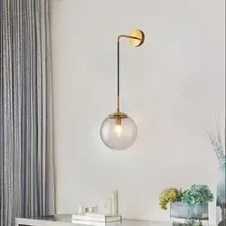 Nordic Messing Gold Ball Glas Wand Leuchte Wohnzimmer Hintergrund Wand Lichter Nacht Korridor Gang Beleuchtung Spiegel Front Lampe