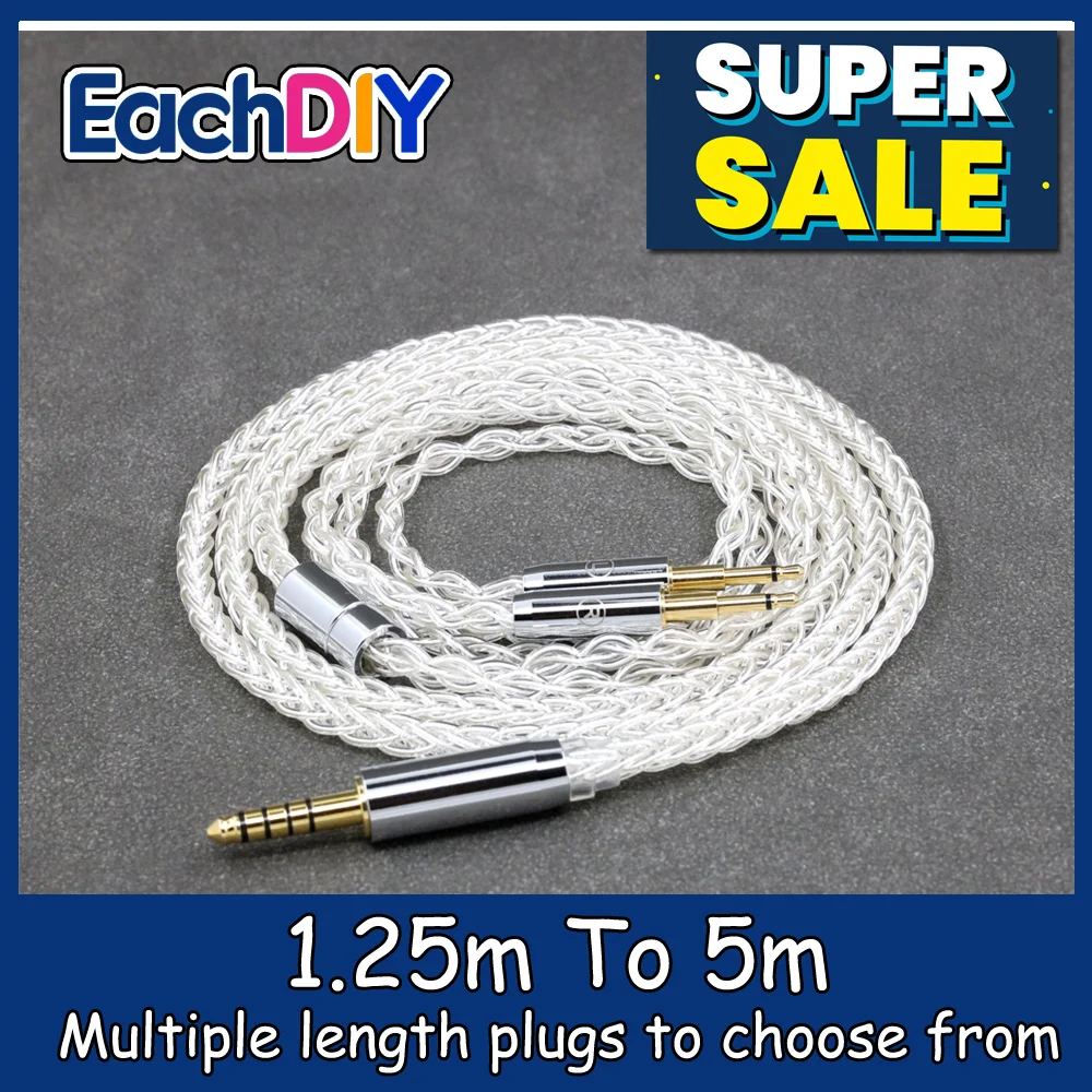 

8 Core 99% 7n Pure Silver Palladium Earphone Cable For Sennheiser HD477 HD497 HD212 PRO EH250 EH350 Dual 2.5mm LN008393