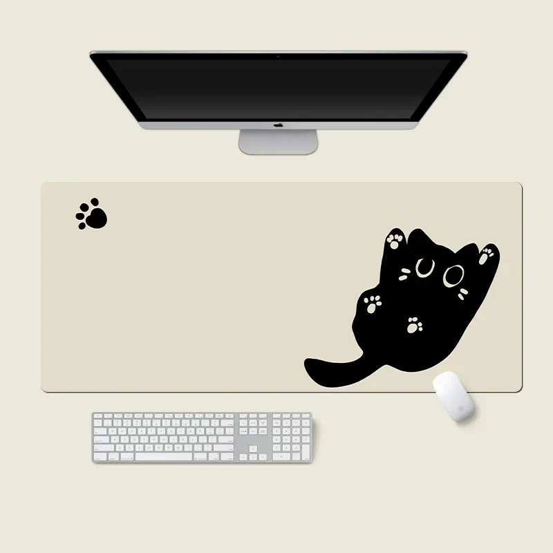 Cute Black Cat Mouse Pad Girl New Large Computer Office Game Table Mats XXL Rubber Anti-slip PC Keyboard Mousepad Long Desk Pads