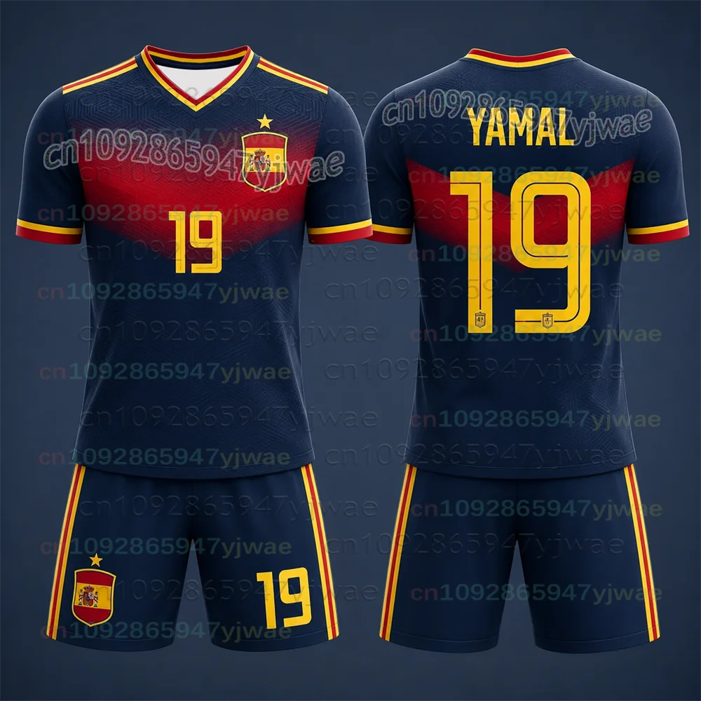 Yamal Kinder-Schnelltrocknungs-Sportset Spanien-Team Trikot Nummer 19 Jungen-Sportset Neues Produkt für 2026 Herren- und Damen-Sets