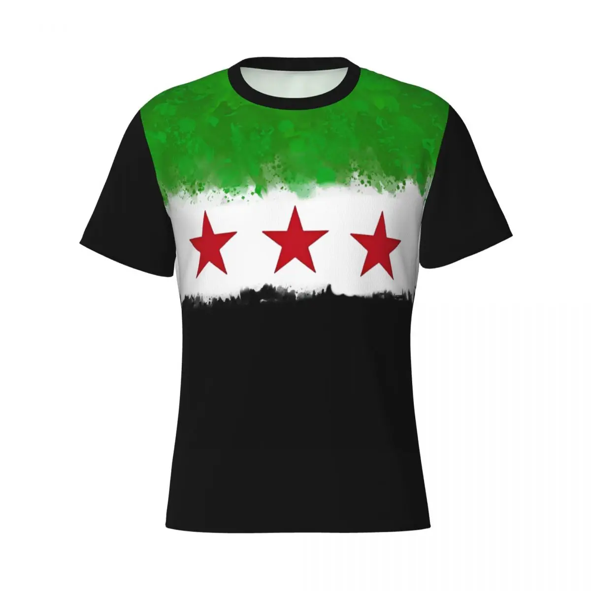 Syrian Syria Flag T Shirts Men Women Polyester Vintage T-Shirt Crew Neck Tees Short Sleeve Clothes Classic