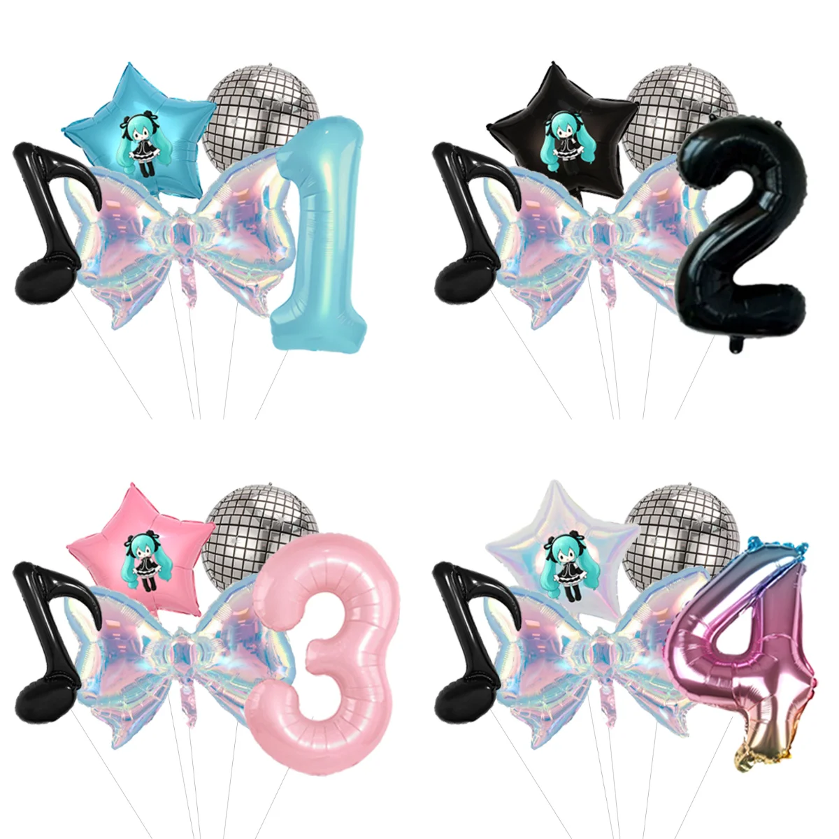 Miku Cartoon Cyber Girl Aluminum Foil Balloon Bundle Fast Easy Inflation Globos For Anniversary Celebration Cosplay Event