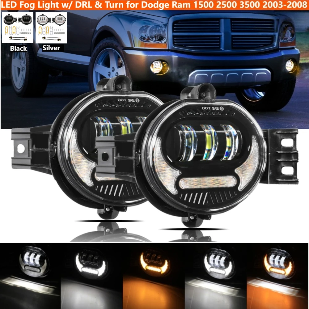 

Светодиодные противотуманные фары с ДХО и указателями поворота для Dodge Ram 1500 2002-2008, 2500, 3500 2003-2009, Durango 2005-2006