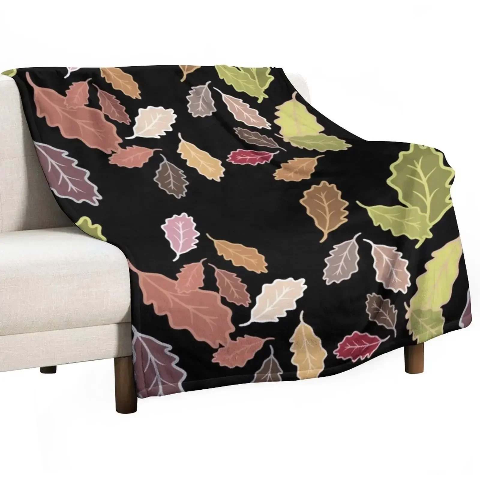 Fall leaves fluttering dull colors Throw Blanket Designers Single Blankets