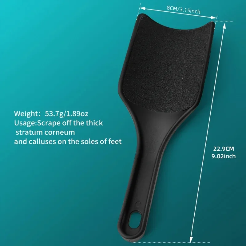 Placa profissional curvada dupla face para limpeza de pés, ferramenta de remoção de pele morta, raspador de pés, plástico doméstico, cuidados com os pés