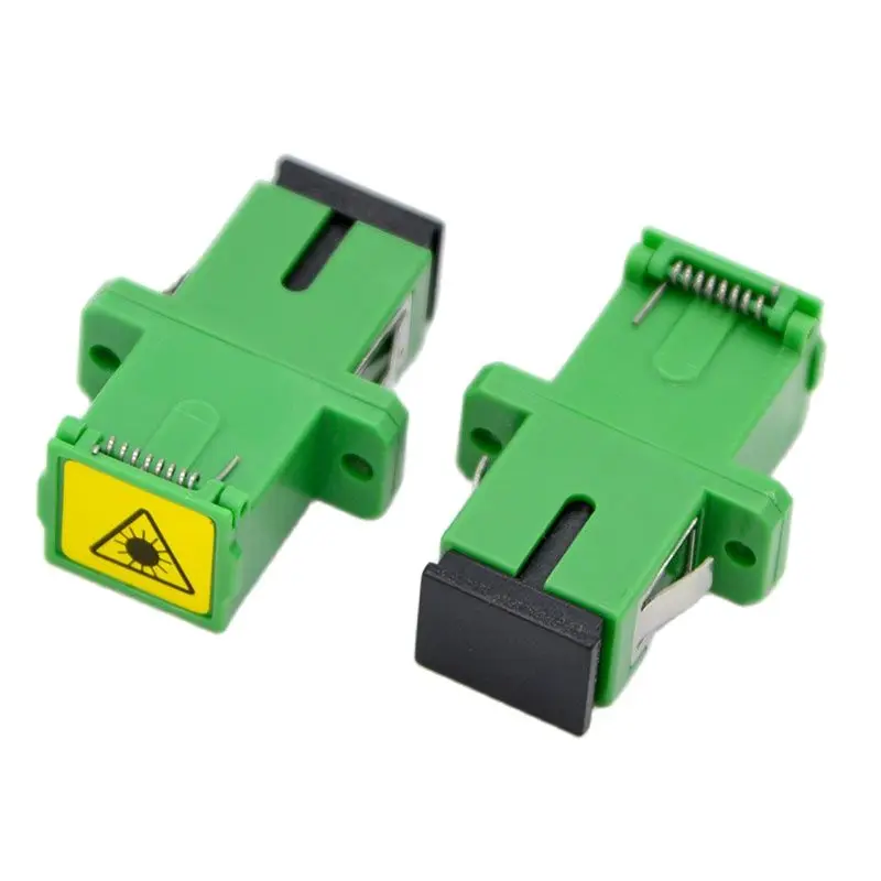 Hot Sell 100pcs Optic Fiber Adapter Connector SC APC Fiber Flange Coupler  With Ear,Dust Cover Free Shipping to Brazil