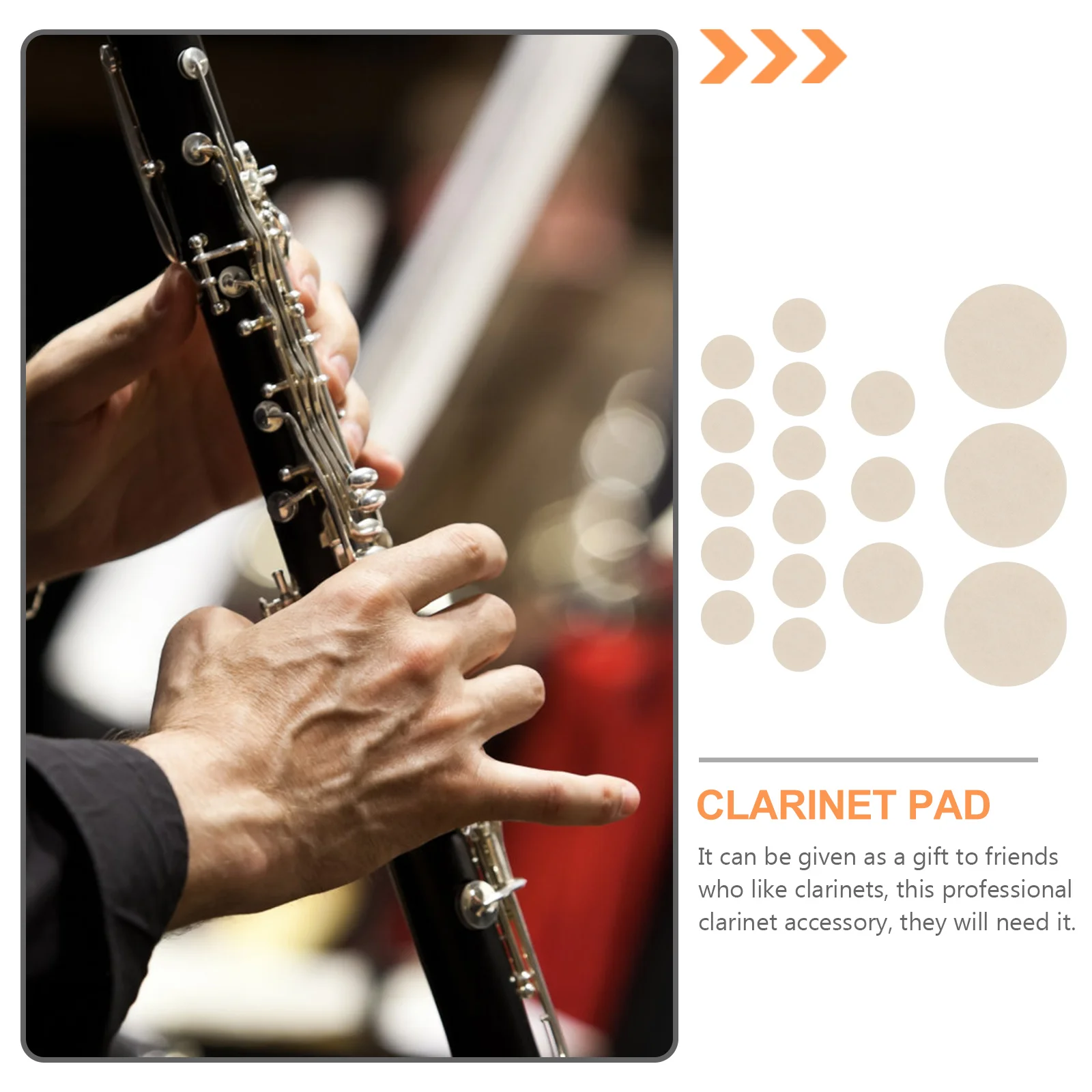 

17 Pcs Clarinet Sound Hole Pad Durable Replacement Accessories Supplies Sheep Casings Easy to Use Long Service Life