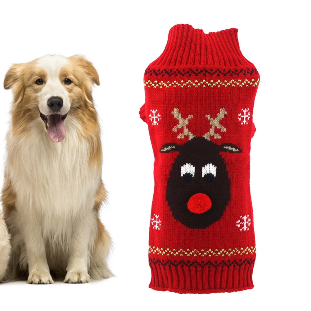 

Pet Christmas Clothes Winter Dog Costume Sweater for Small Large Dogs Puppy Clothing Pet Sweaters Dog Clothes - Size