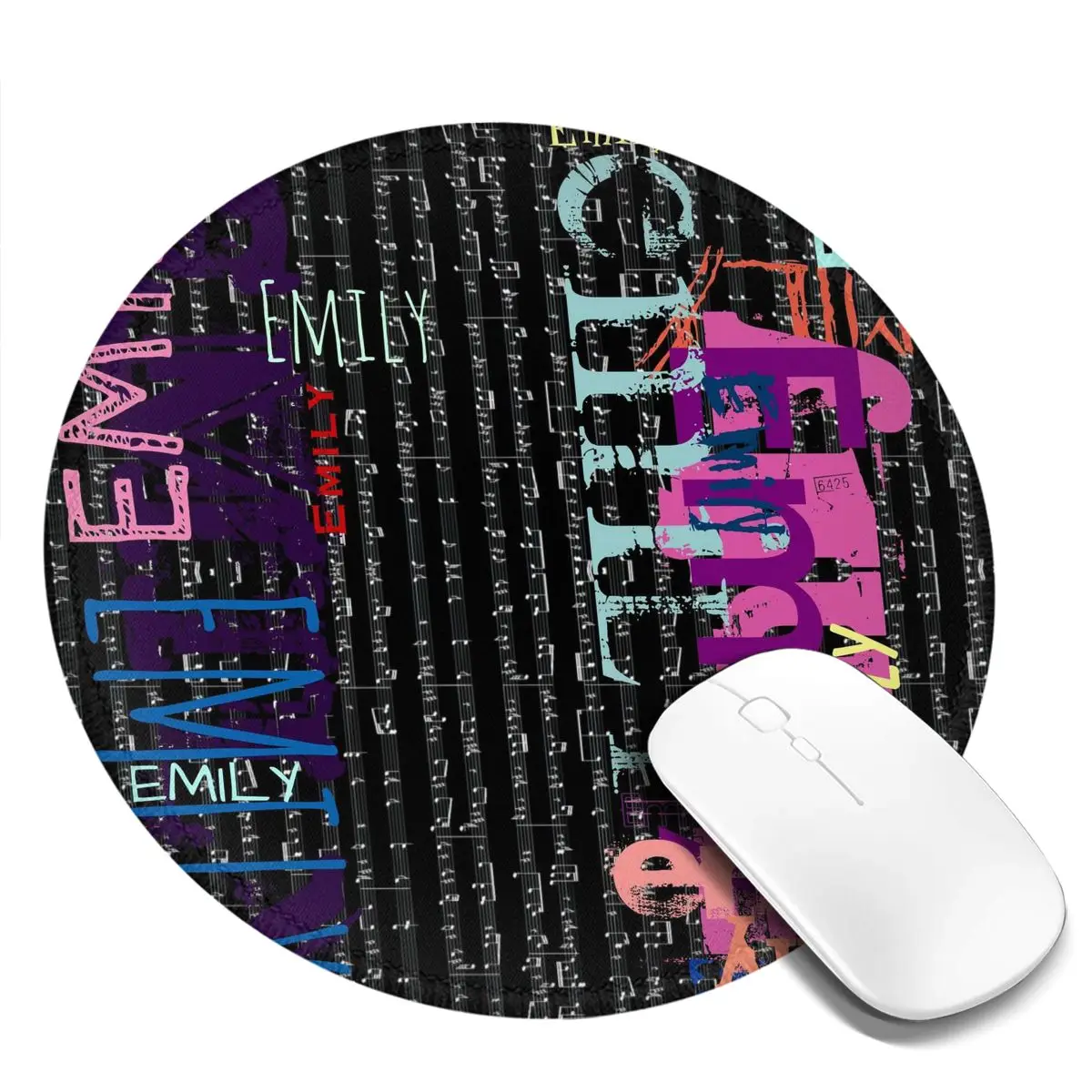 Gamer Mouse Pad Word Graffiti Anti-Slip Mousepad Desk Accessories Music Notes Print Aesthetic Mouse Mats For Laptop PC MacBook