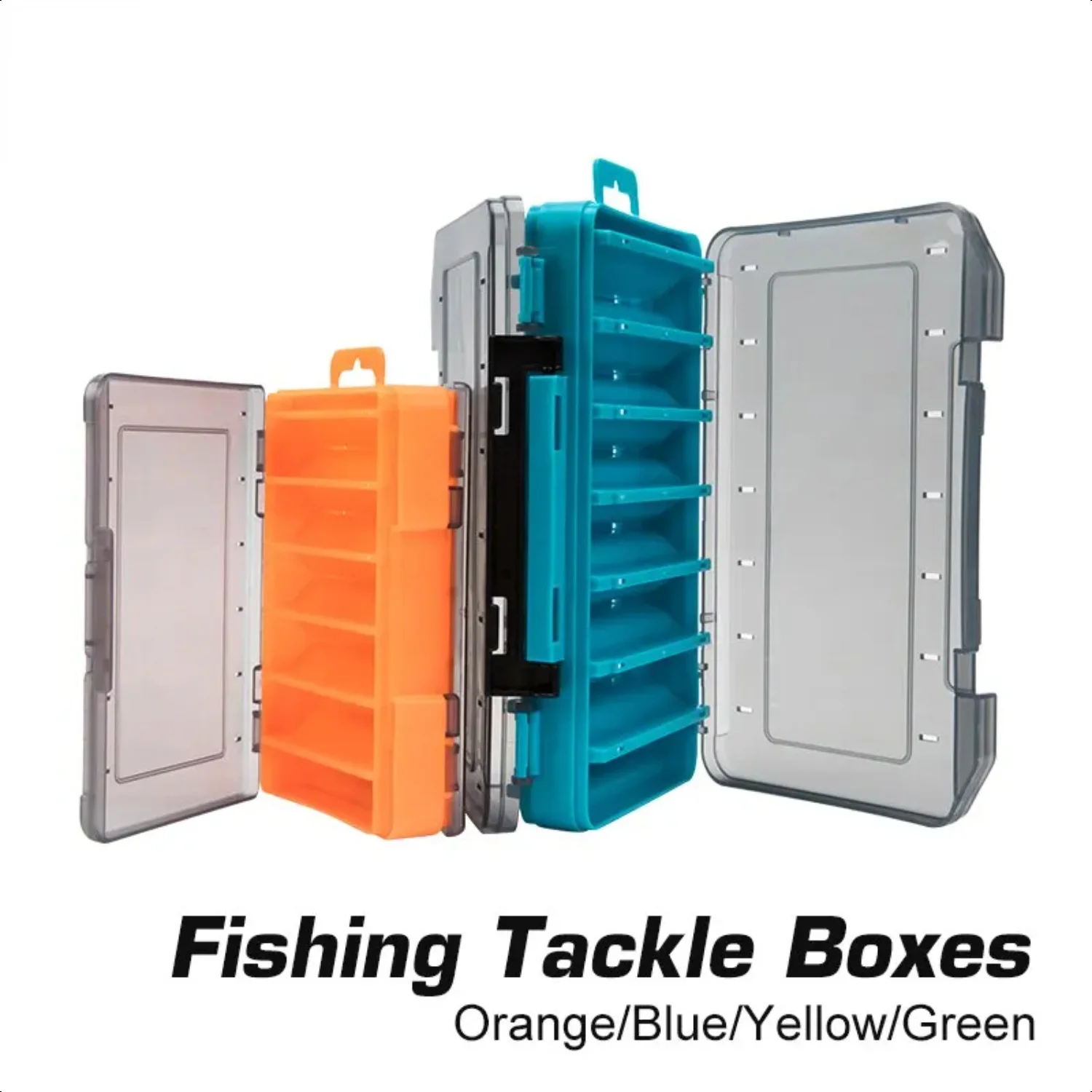 Hot 12 14 Compartments Fishing Tackle Boxes Bait Lure Hook Accessories Box  Double Sided High Strength Fishing Box