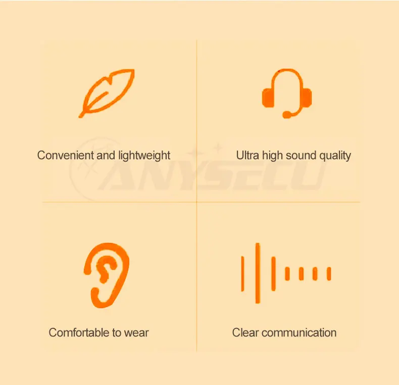 2PCS Walkie Talkie Headset Kopfhörer Kopfhörer Für Kenwood Baofeng UV-5R UV82 UV-17 UV 32 Tytera TC-UV8000 ANYSECU DM-A6 AC-215R – Detail 2