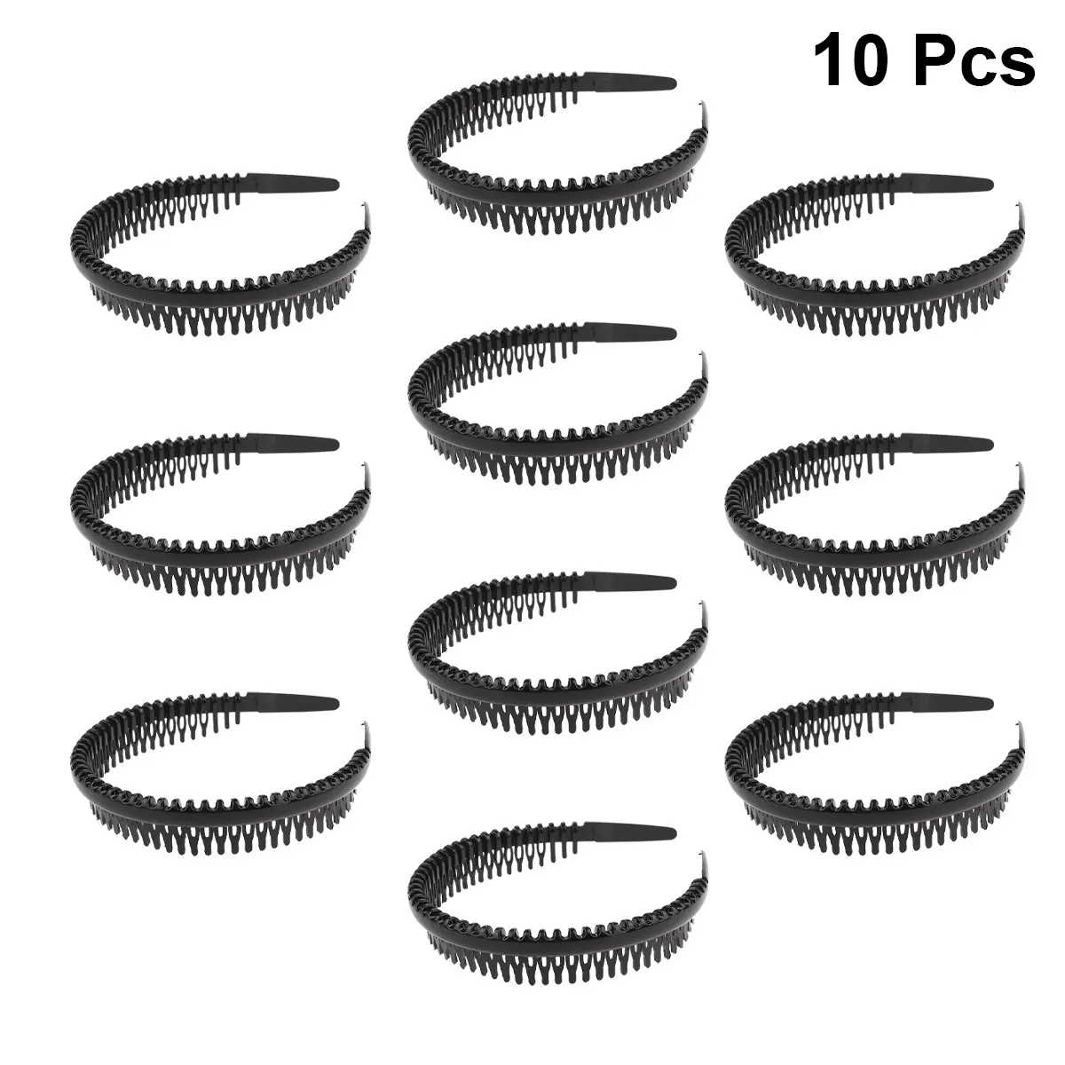 

10pcs Anti Slip Teeth Comb Headband for Women Men Sports Hard Hair Hoops Accessories Daily Use Shower Face Curly Straight Hair