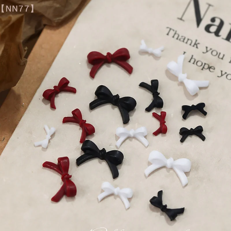 50 stuks Mini Bow Nail Charms Bulk Mix 3D Strik Nail Art Decoratie Accessoires Voor DIY Manicure Koreaans Ontwerp