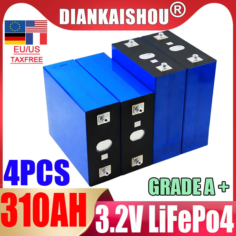 

4pcs New A-grade 3.2V LiFePo4 Battery DIY 12V 24V Large Capacity RV Ship Energy Storage Automotive Grade Rechargeable Battery