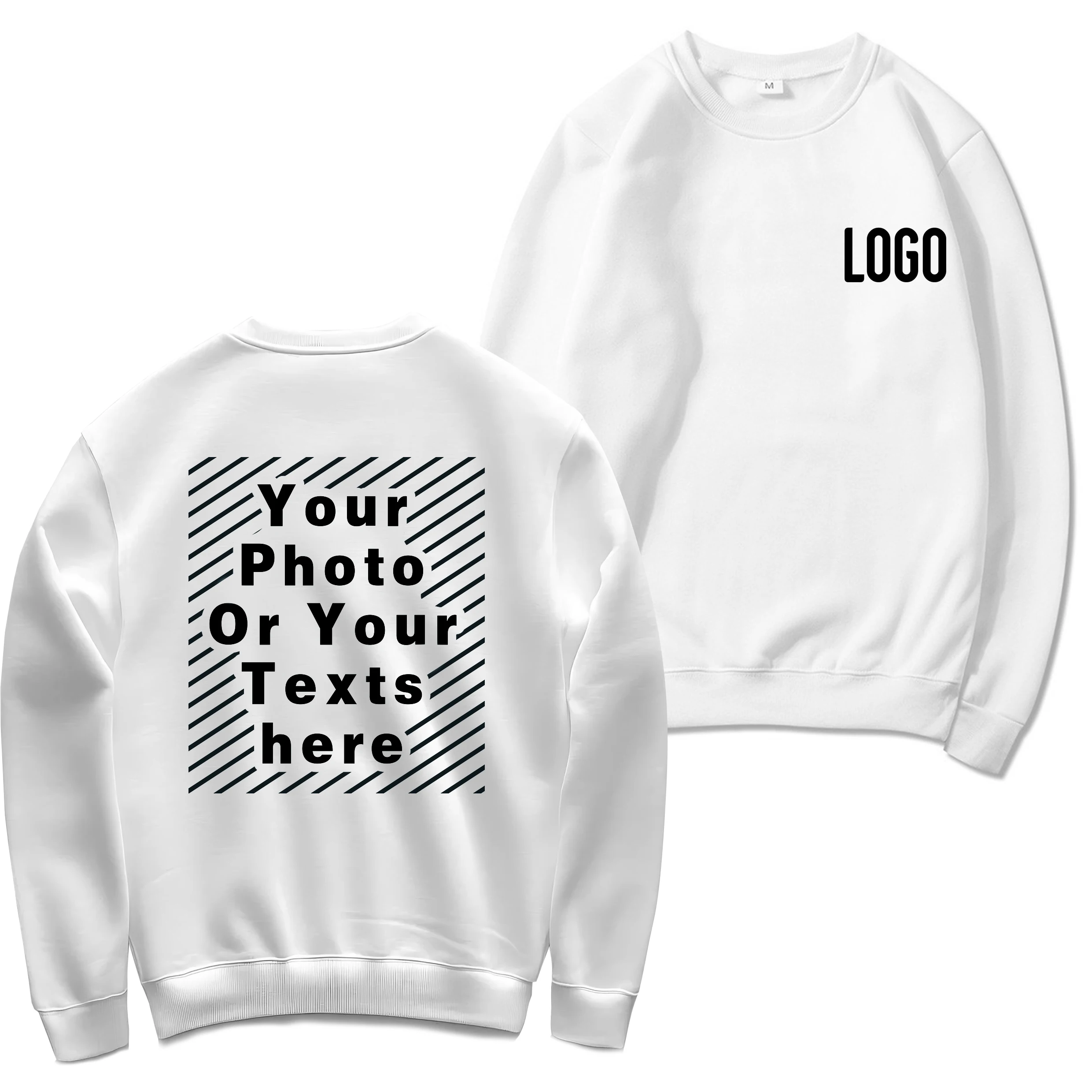 

DIY customization of your brand logo trend, unisex casual custom top, round neck sweater, custom gift shopping