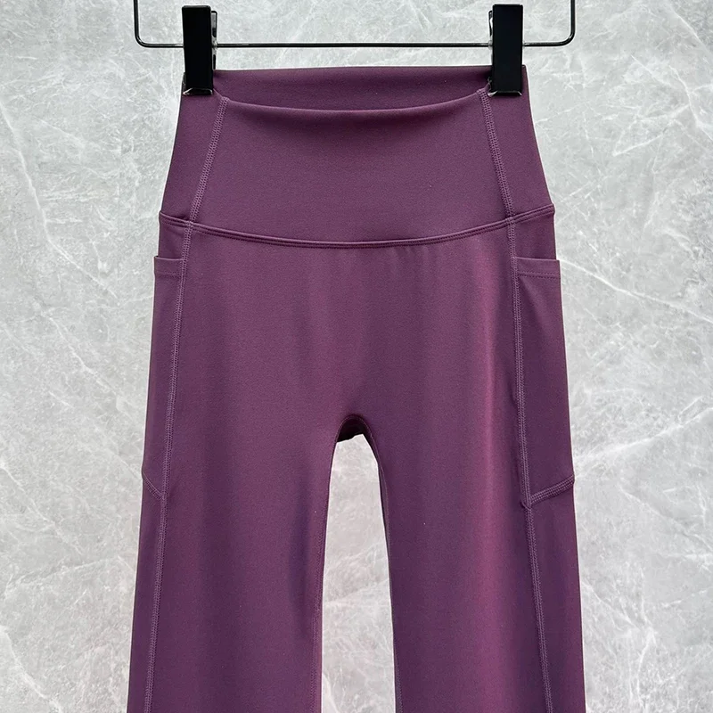 Hochgeschnittene Yoga-Hose für Damen, Mikro-Stretch, Fitness, Gym, Laufen, Po-Formend, Hüftliftend, Schlankmachende Leggings – Detail 13