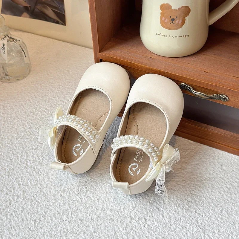 

2026 Spring And Autumn New Children's Leather Shoes Fashion Children's Bow Princess Shoes Soft And Comfortable Casual Shoes