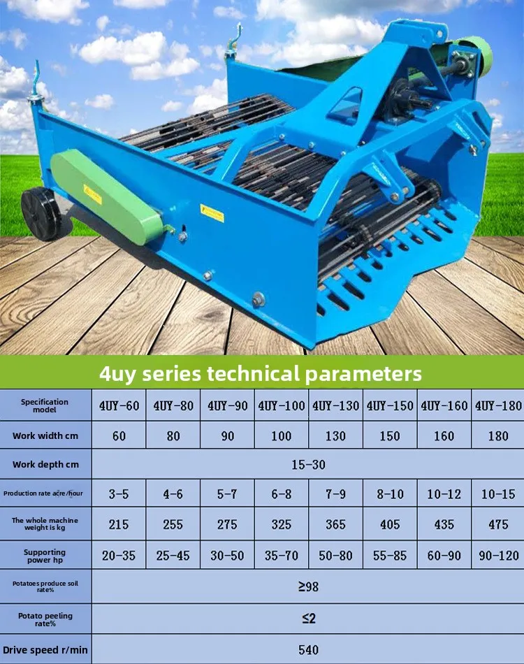 Potato potato harvester, potato picking and digging machine