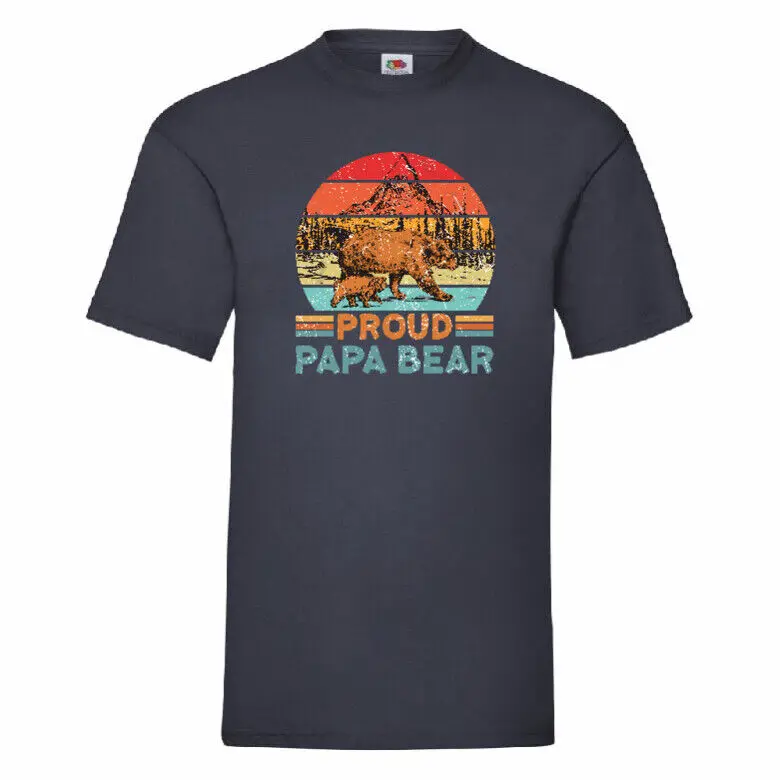 Высококачественные футболки с коротким рукавом из 100% хлопка с надписью «Proud Papa Bear» на День отца