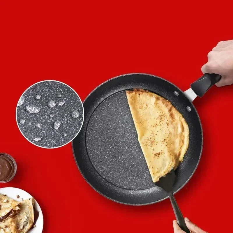 Non-oil smoke non-stick frying pan medical stone gift double bottom thickened fried egg steak frying pan with multi-function