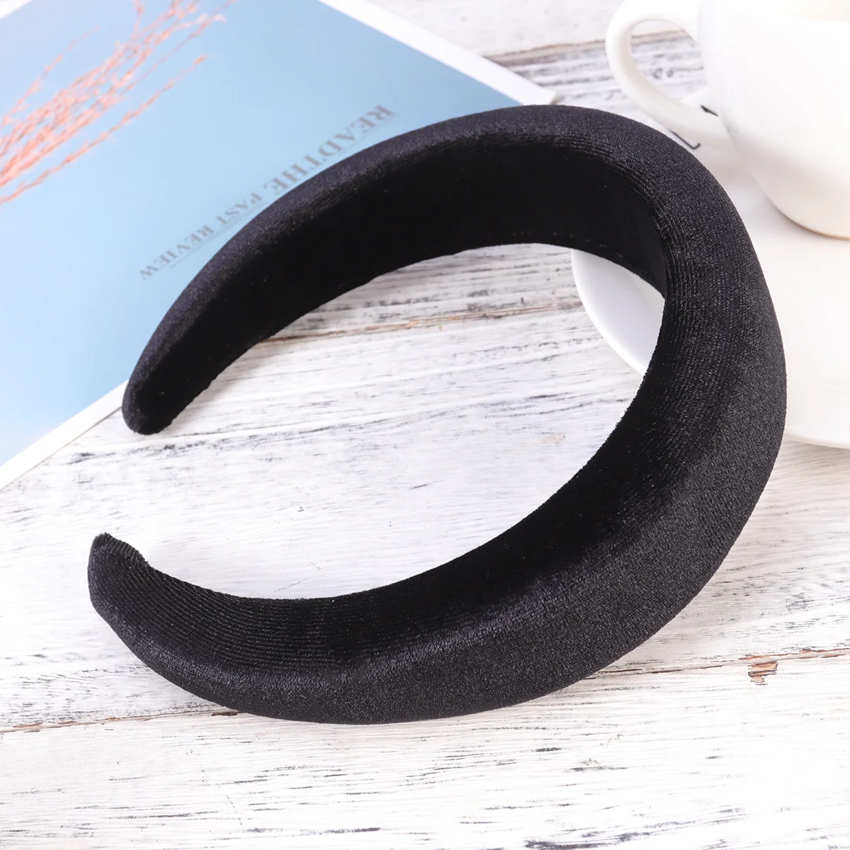 

Hair Band Elegant Headwear Bands Solid Color Headdress Cloth Hoops Black Headband