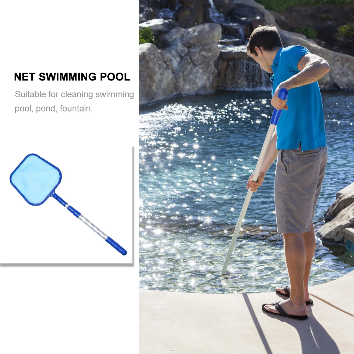 

1Set Leaf Net Aluminum Handle Pool Cleaning Tool Large Capacity Mesh Scoop for Swimming Pool Pond Fountain Debris Removal