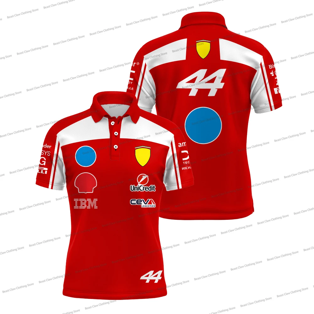 Polo de course Hamilton 44 pour homme Charles Leclerc 16, T-shirt respirant à séchage rapide, Polos 