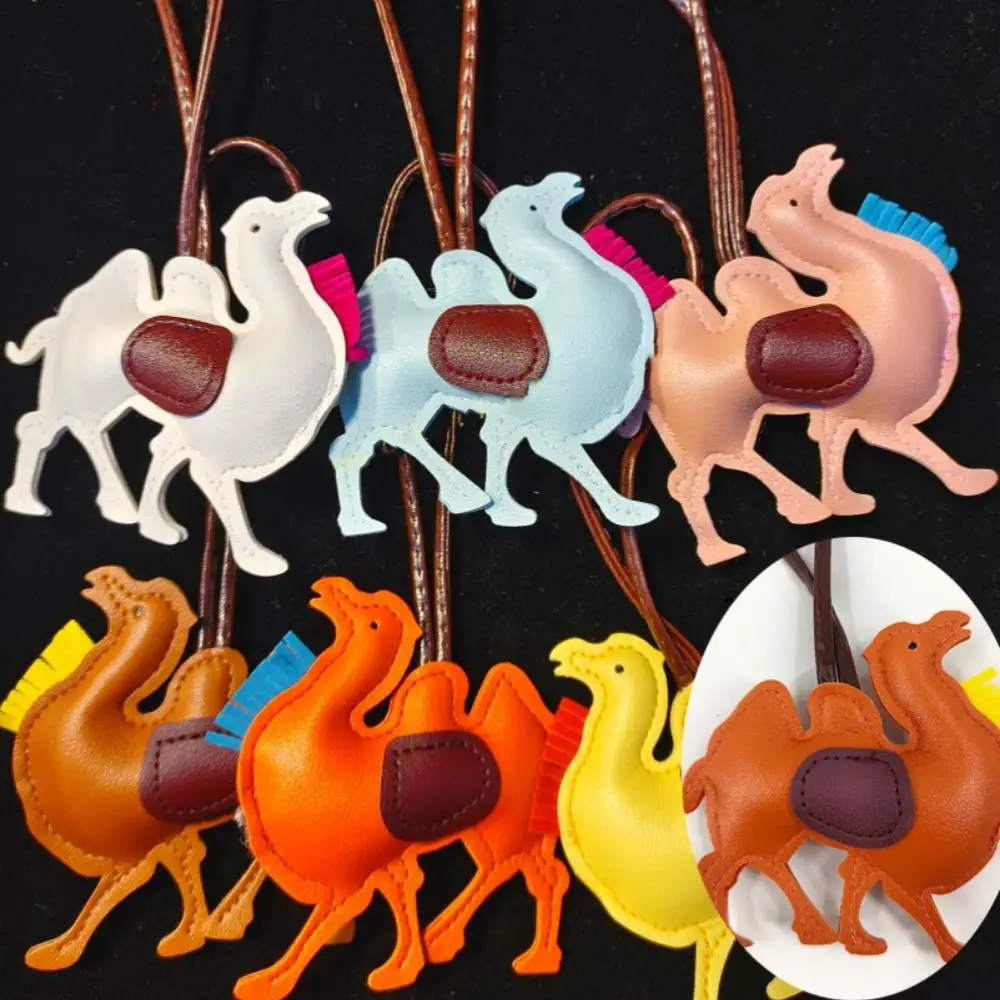 3D Camel Shape Bag Pendant Cute Leather Hanging Car Keychain Pendant Bag Accessory Gift Bag Decoration Classic Charm New