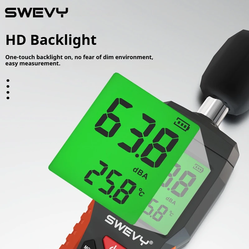 SWEVY Color Screen Portable Noise Measuring Device Home Sound Tester Detection Instrument 30-130db High Precision Decibel Meter