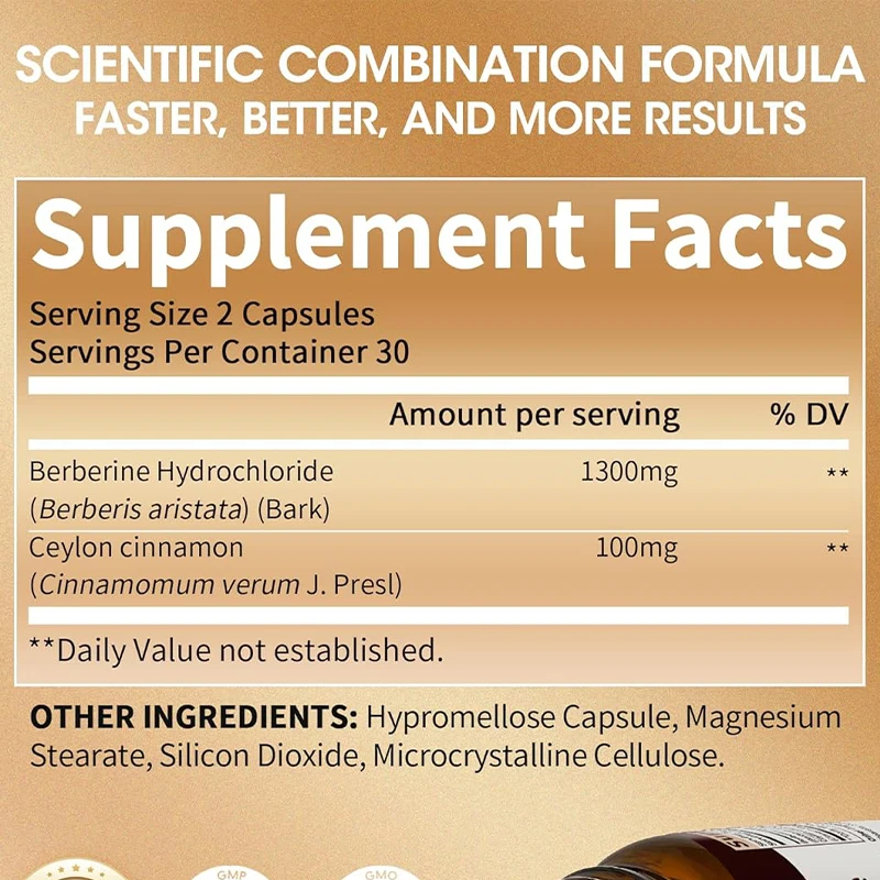 Berberina HCL 1300mg - Supleme - Berberine Hcl Capsule reseña y precio