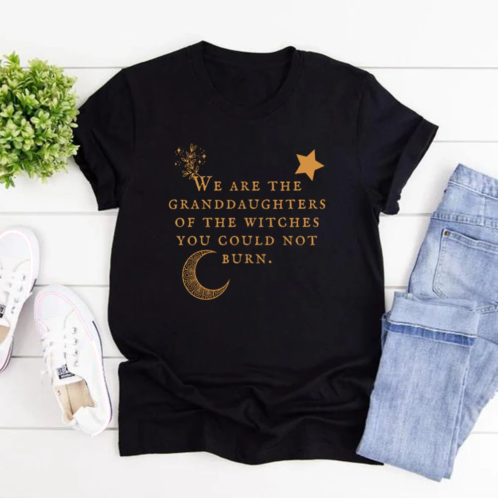 We Are The Granddaughters of The Witches You Could Not Burn T-Shirt Salem Witch T Shirts Unisex T-shirts Vintage Halloween Top