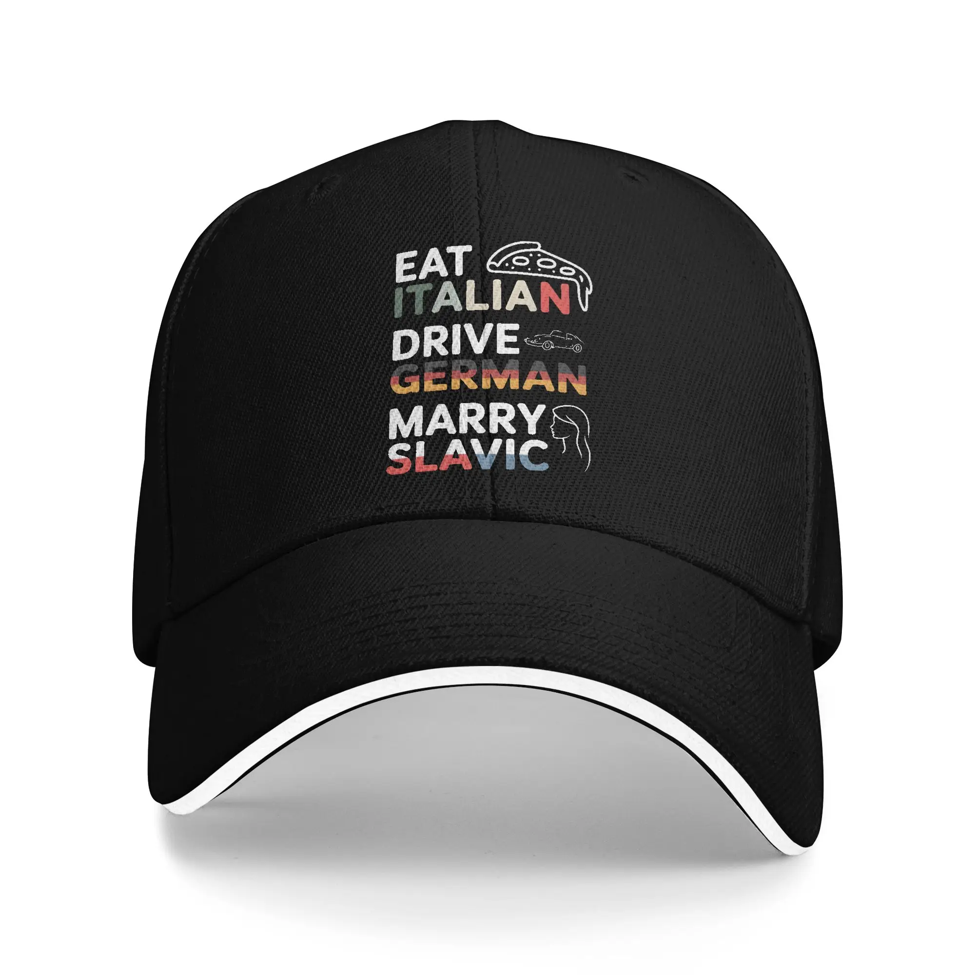 Unisex Eat Italian Drive German Marry Slavic Hat Trendy Baseball Cap  Sun Hat Golf Headewear Gift