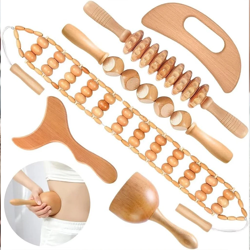 Wood Massage Tools Lymphatic Drainage Massager Body Sculpting Tools for Maderoterapia Colombiana,Anti-Cellulite