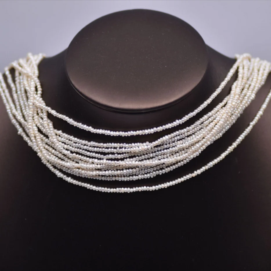 

CHARMING 10 ROW GENUINE NATURAL SOUTH SEA CULTURED WHITE PEARL NECKLACE & 18"3-4MM