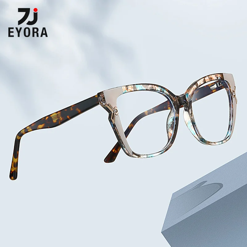 

EYORA Butterfly-framed Reading Glasses Anti Blue Light Myopia Glasses Photochromic Progressive Prescription Optical Eyewear Lens